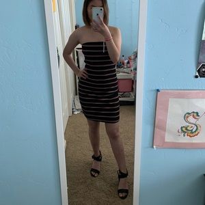 Strapless Ribbed Dress
